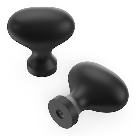 Hickory Hardware Williamsburg Collection Knob 1-1/4 Inch X 13/16 Inch  Matte Black Finish P3054-MB